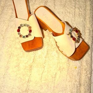 Women's Cream Platform Sandals